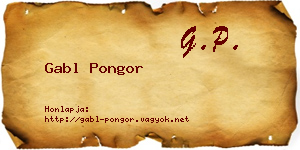 Gabl Pongor névjegykártya